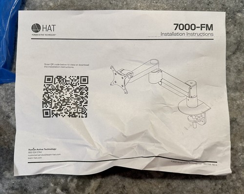 HAT Design Works 7000-FM mounting kit - for LCD display - vista black