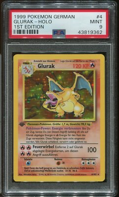 Glurak / Charizard PSA 9 German 1st Edition Base 1999 Pokemon Holo