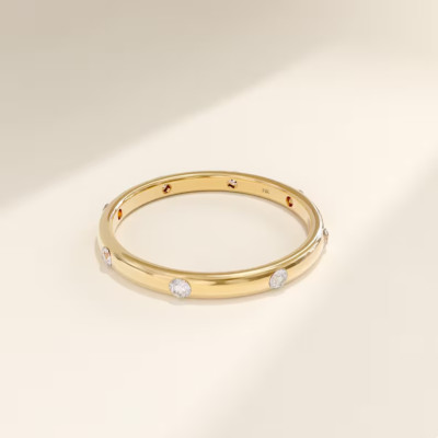 14K massives Gold 8 Lab Grown Diamant Ehering Diamant Ewigkeit Ehering