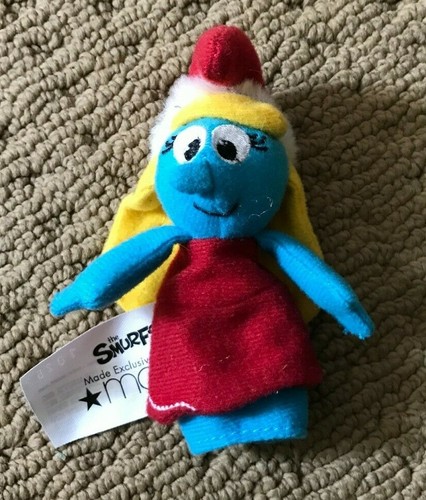 SMURFETTE smurf Macy's 4.5" soft plush FINGER PUPPET 2010 EUC - Picture 1 of 2