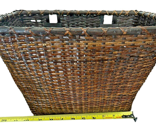 Vintage Woven Nantucket Bicycle Basket Adult Messenger Carrier Dark Brown - Picture 11 of 12