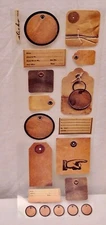 Sticko Vintage Paper Tag Stickers Scrapbook Embellishments Cards Crafts 8W 