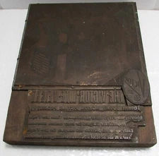 Victor Lite Wt 16mm Sound Motion Pic. Projector Advert. Block Stamp 5" x 6.75"