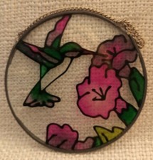 Glass Hummingbird Sun Catcher, Flower