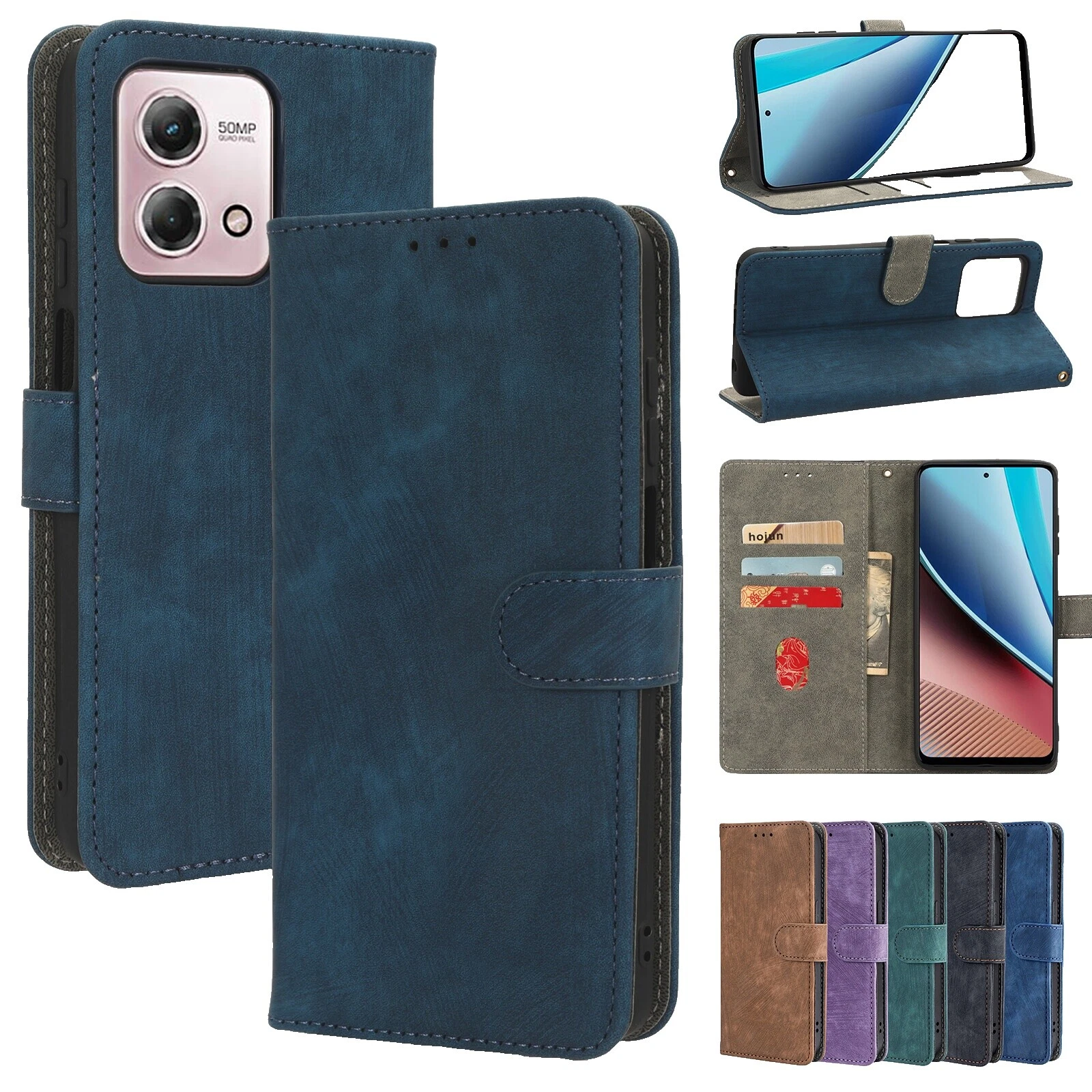 Чехлы, футляры и обложки из синтетической кожи с карманом для карт для Motorola