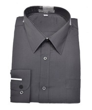 Men's dark gray color long sleeves dress shirt 17 1/2 / 34-35 
