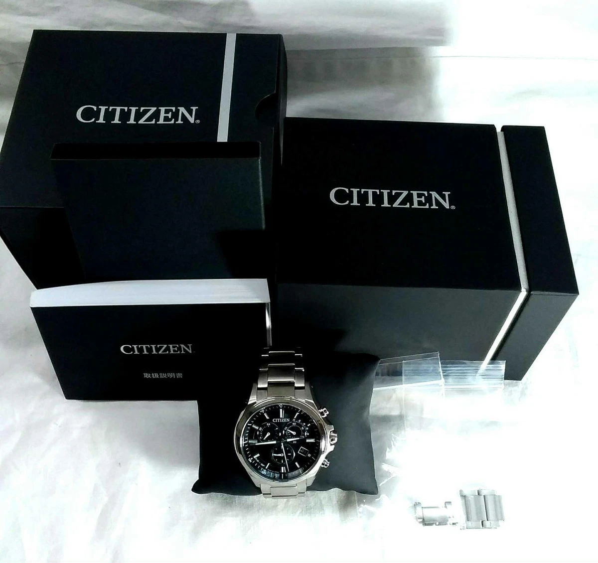 Citizen E610-S104203 Titanium Box Eco-Drive Solar Mens Watch Authentic Working
