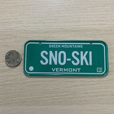 1981 Vermont Sno-Ski Mini Bicycle Cereal Premium License Plate LP286