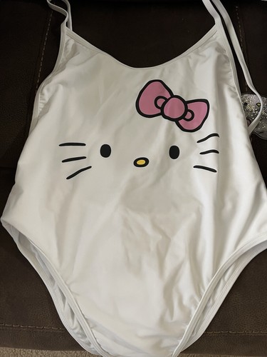 Hello Kitty NWT One-piece Swimsuit Sz M White - Sold Out - Picture 3 of 4