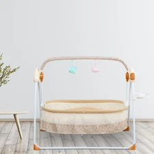 Electric Bluetooth Music Baby Swing Cradle Bassinet Rocking Crib Infant Bed  US