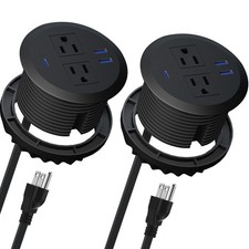 2PCS 3 Inch Desktop Power Grommet,20W USB C Fast Charging Station,3-USB Port,...