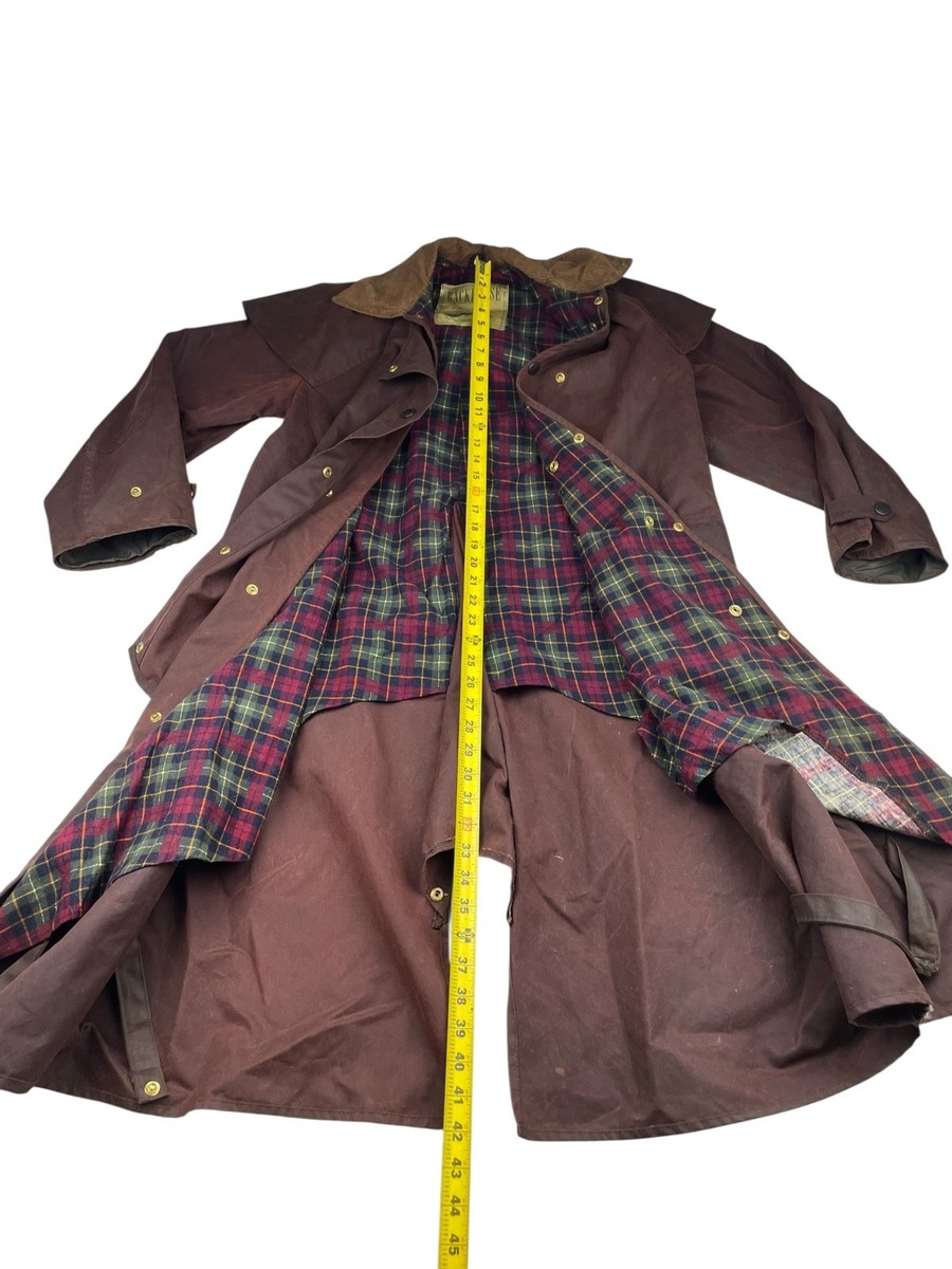 Backhouse Barbour Stockman Men's Waxed Cotton Trench Coat Brown