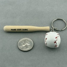 Prairie State Gaming Machines Illinois Baseball Bat Keychain Key Ring #60482