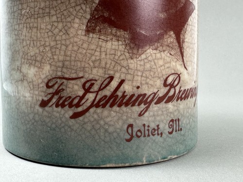 Rare Fred Sehring Brewing Co. Joliet IL 1902 Pre Prohibition Ceramic Beer Mug - Picture 9 of 11
