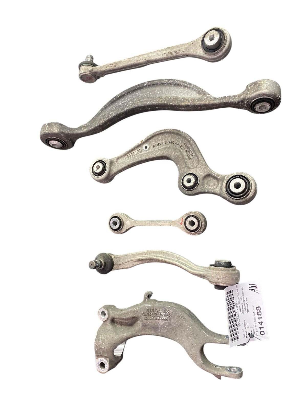 2015-2020 BENTLEY BENTAYGA 6.0L Awd Front Left Lower Control Arm Set (6) *56K*