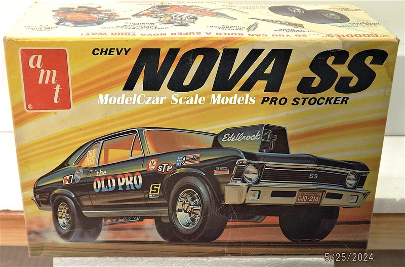 1971 CHEVY NOVA SS 1/25 AMT #T-385 MODEL KIT, OPEN BOX W/'BAGGED'/'TREED' PARTS!