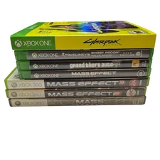 Xbox One 360 Lot of 7 Cyberpunk 2077 GTA5 Wildlands Mass Effect 1 2 3 Andromeda