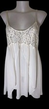 Vtg 90s Women's Ivory Lace Babydoll Coquette Fairycore Kawaii Night Dress Sz L
