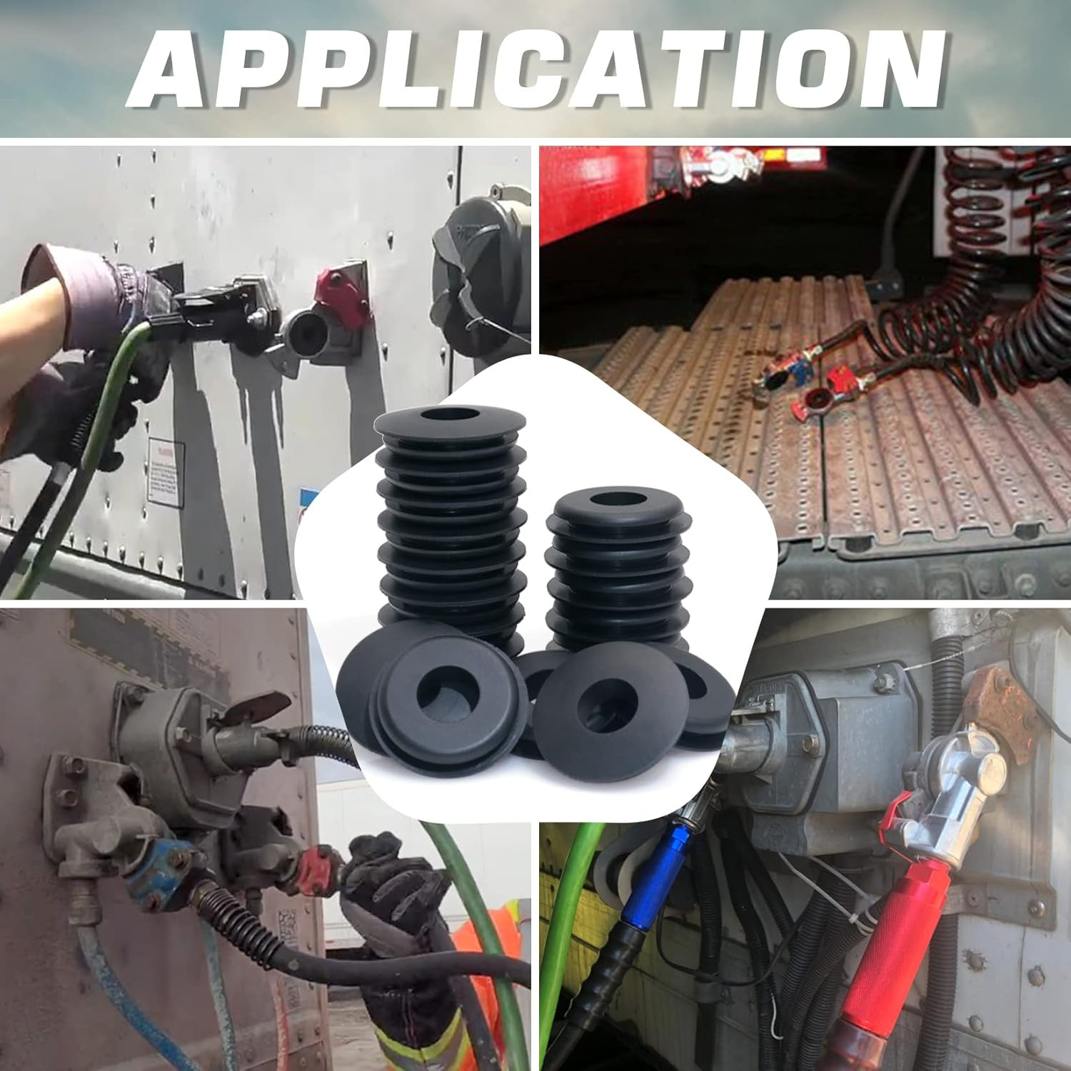 100Pcs Glad Hand Seals Rubber Truck Gladhand Seals Black Polyurethane Seal Washe