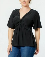 New Kiyonna Abby Black Blouse Top Size 22 24 3X $68
