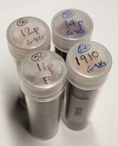 Four Rolls Early Philly Lincoln Wheat Cents...10p, 11p, 12p, 14p, Good to Fine