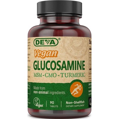 Deva Vegan Glucosamine Msm Cmo Turmeric Dietary Supplement 90 Tablets Tea