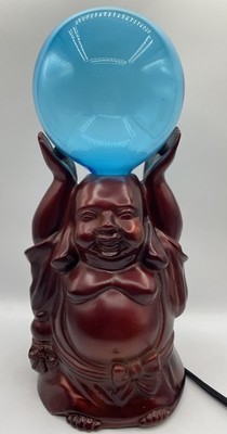 LumiSource Happy Buddha Electra Blue Plasma Ball Lamp - Orb Light WORKS GREAT!