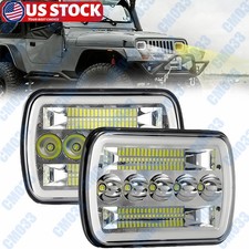 Pair 5x77x6 Led Headlights For Jeep Cherokee Xj 1984-2001 Wrangler Yj 1986-1995 Pair 5x77x6 Led Headlights For Jeep Cherokee Xj 1984-2001 Wrangler Yj 1986-1995