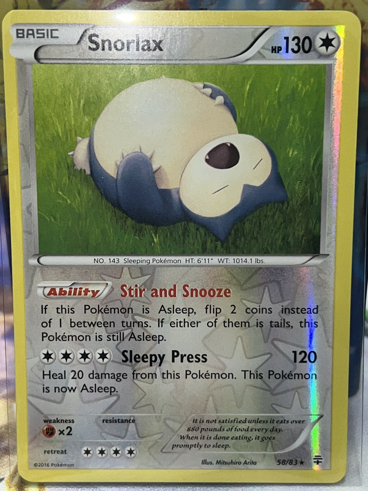 Snorlax 80/106 Flashfire Reverse Holo NM