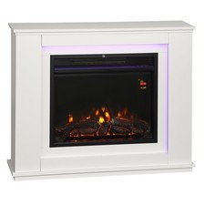 Produktbild - Elektrischer Kamin, realistische Flammen mit 12 Farben, 5 Helligkeitsstufen