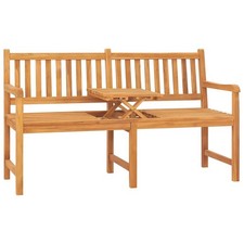 Image of 3-Seater Garden Bench With Table 150 Cm Solid Teak Wood