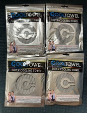 NEW Lot Of 4 Instant Cooling Towel Neck Wrap For Sports Running Gym Light Gray