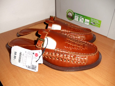 Zara Home Damen Slippers 36 (23,4cm) Hausschuhe, Pantoffeln. Braun. Leder.