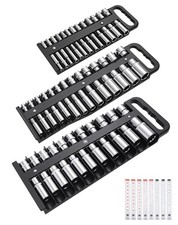 3-Piece Magnetic Socket Organizer Tray, for 1/2'', 3/8 '', 1/4'' Drive Metric...