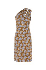 VERSACE Multicolor Stretch Crepe One-Shoulder Dress New And Authentic