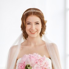 Wedding Rhinestone Headband for Bride Golden Bridal Hairpiece Sparkling Design