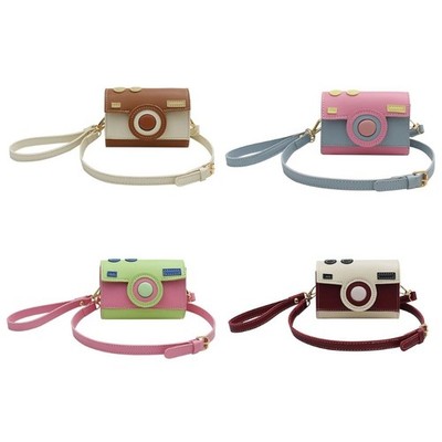 Women Leather Messenger Bag Korean Style Shoulder Bag Camera Shape Crossbody Bag