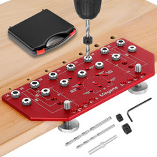 Shelf Pin Jig and Hinge Jig 2-In-1 - Aluminum Alloy Cabinet Woodworking Drilling