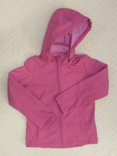 SO Girls Full Zip Detachable Hood Fleece Rain Jacket Pink Size M 10/12