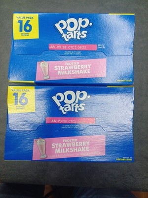 Set Of 2 Pop Tarts Strawberry Frosted Milkshake Breakfast Toaster 16 Ct Per Box