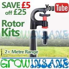 Garden Micro Irrigation Rotor Spray Mini Watering Sprinkler in 30cm Stake Kit