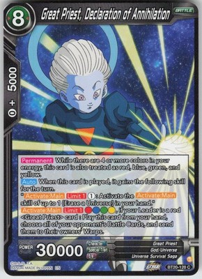 GREAT PRIEST, DECLARATION OF ANNIHILATION BT20-120 POWER ABSORBED LP
