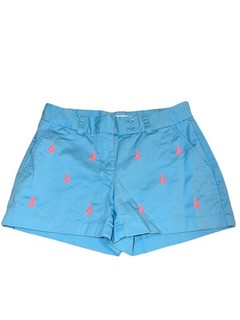 Vineyard Vines Blue Sailboat Pink Accent Shorts EUC Size 0