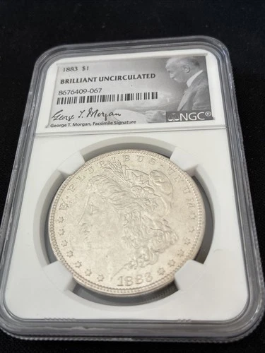 1883 US Morgan Silver Dollar $1 - NGC Brilliant Uncirculated