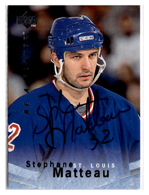 1995-96 Upper Deck Be a Player Auto Stephane Matteau #S5 St. Louis Blues