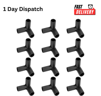 4 Pcs 11mm Greenhouse Frame Connectors 3 Way Pipe Fittings