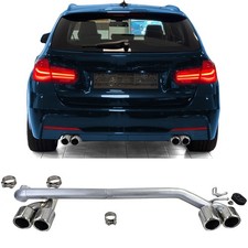 Auspuff Endrohr Duplex 4 Rohr Look Umbau passt f�r BMW F30 F31 320 325 328 330