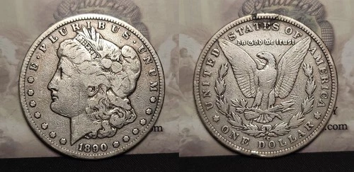 1890 CC Morgan Silver Dollar $1 -Damage-Scarcer Carson City Date!!