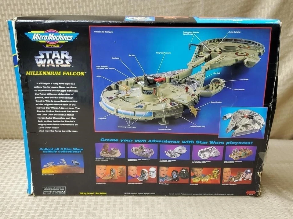 老式星球大战微型机器 Millennium Falcon Galoob 玩具套件 1995 — 第 3/4 张图片