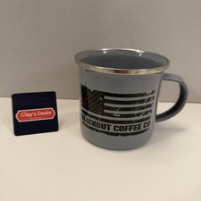 Blackout Coffee Co. Enamel Steel Mug 2018 “Pro life-God-guns and coffee” 12oz